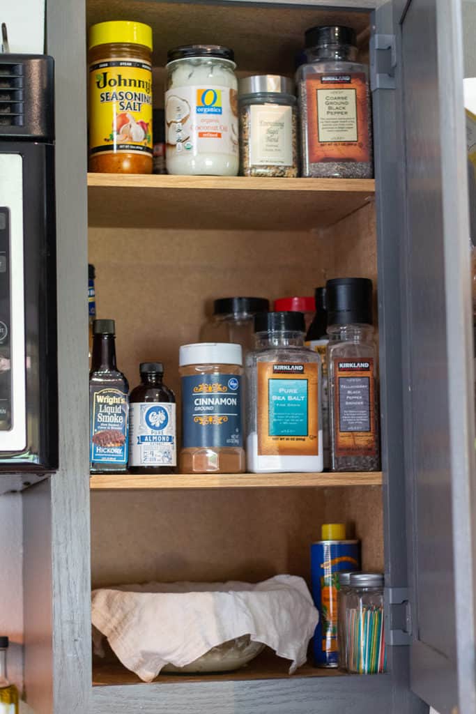 Organized spice cabinet