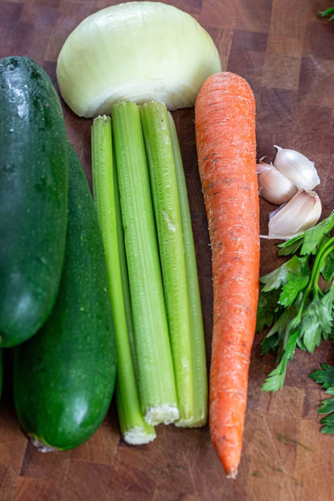 carrots zucchini onions and garlic