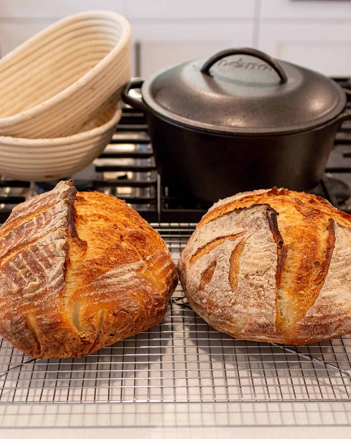 Krustic Enameled Cast Iron Dutch Oven for Sourdough Bread Baking