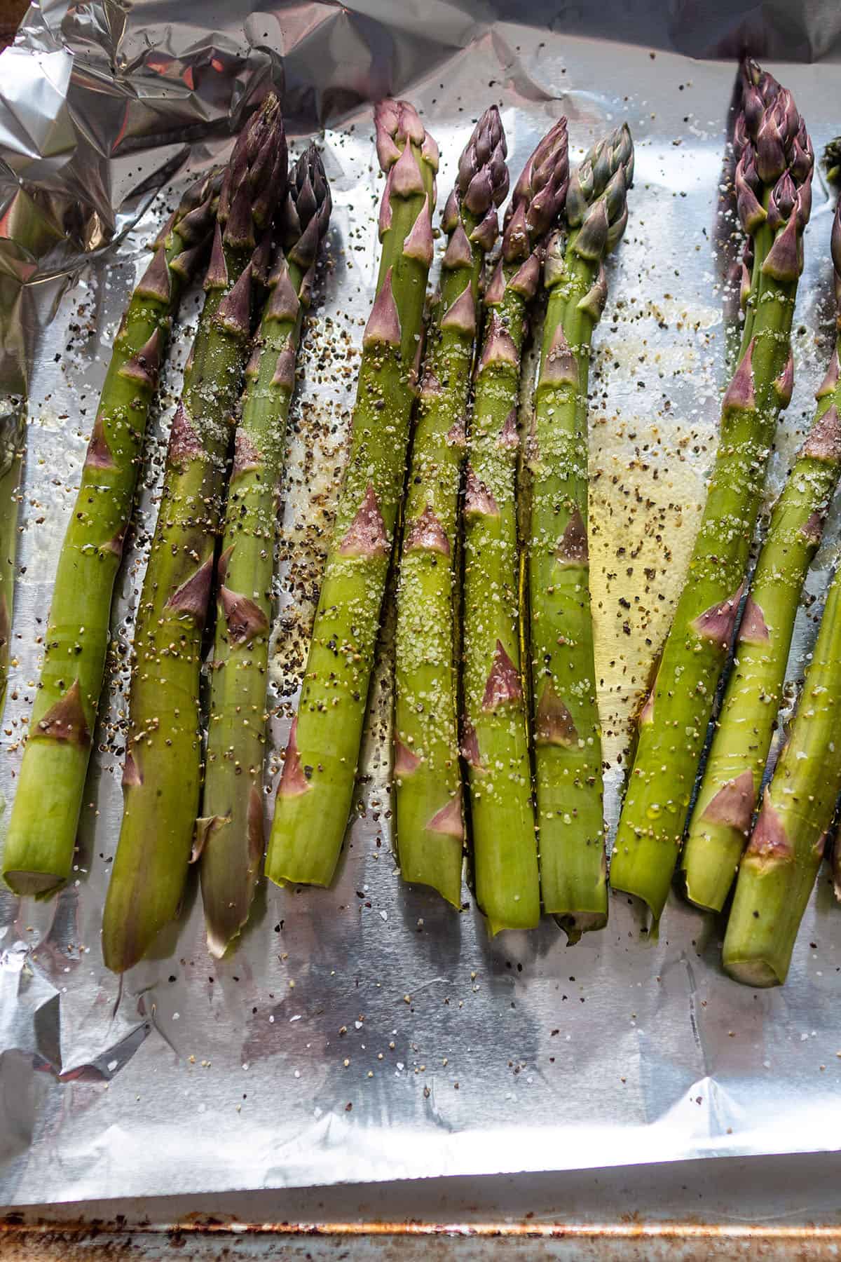 Asparagus with olive oil, salt and pepper.