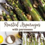 Baked asparagus with the ingredients to make it.