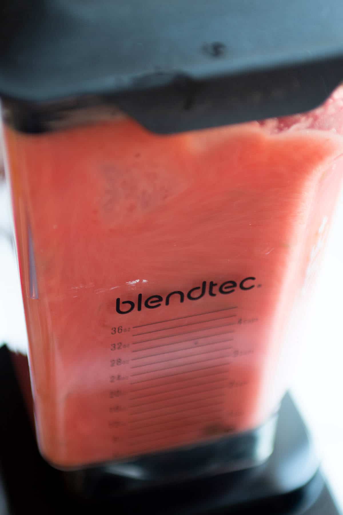 Blender running with watermelon. 