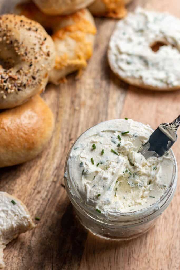 Chive And Onion Cream Cheese Spread - Dirt And Dough