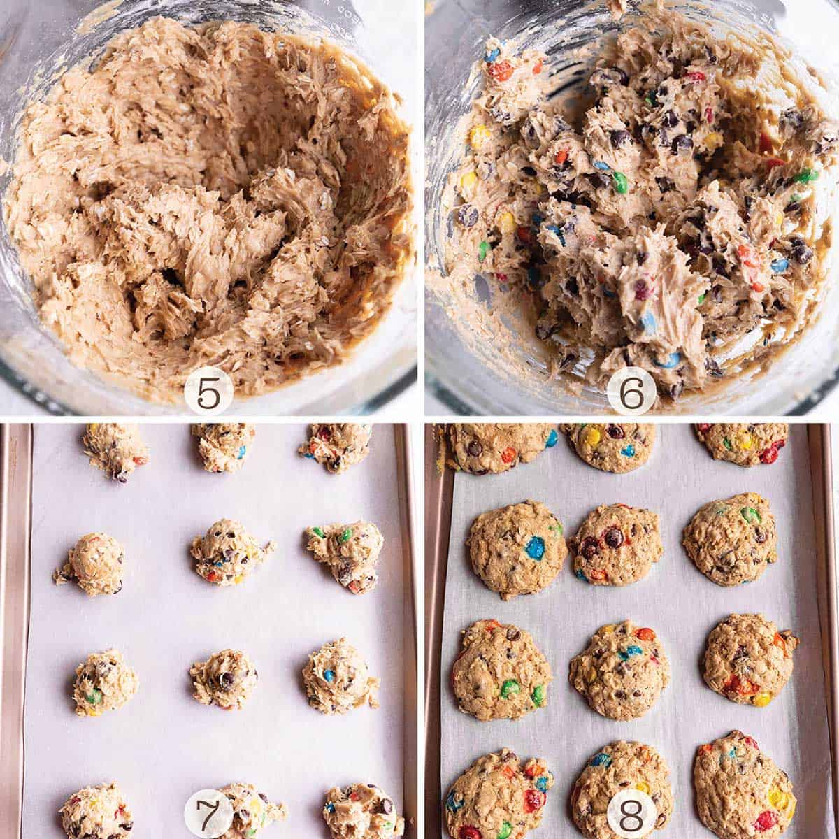 Cookie batter in a stand mixer then cookies scooped out on parchment then baked. 